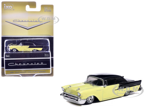 1957 Chevrolet One Fifty Lowered Colonial Cream and Onyx Black 1/64 Diecast Model Car IXO Models IA64022