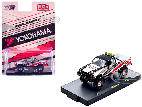 1985 Toyota SR5 4×4 Pickup Truck #85 Yokohama White with Black Top and Red and Black Graphics Limited Edition to 8250 pieces Worldwide 1/64 Diecast Model Car M2 Machines