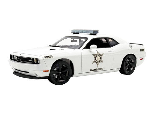 2010 Dodge Challenger SRT8 Hazzard County Sheriff White Limited Edition to 300 pieces Worldwide 1/18 Diecast Model Car ACME A1806035