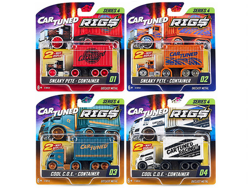 Rigs Container Case Series 4 Set of 4 Pieces Diecast Model Cars CarTuned 559313-XX3