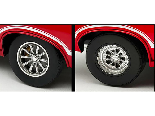 Drag Wheel and Tire Set of 4 pieces from 1970 Oldsmobile 442 W30 W Machine for 1/18 Scale Models ACME A1805631W