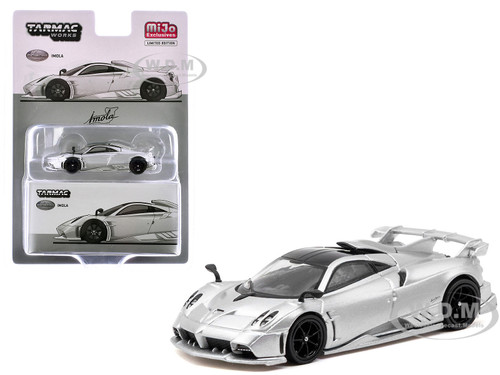 Pagani Imola Matt Silver Metallic with Black Top Global64 Series 1/64 Diecast Model Car Tarmac Works T64G-TL046-SL