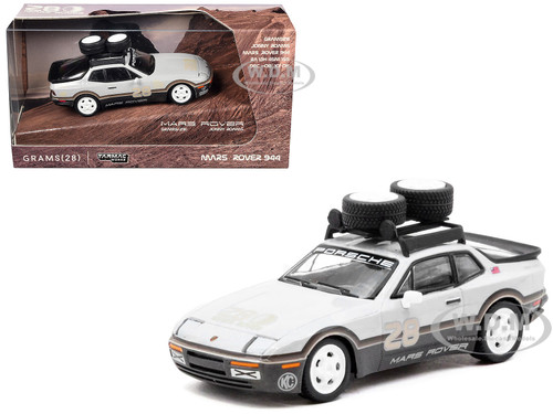 Porsche GRAMS28 Mars Rover 944 #28 Gray and Brown with Roof Rack Collab64 Series 1/64 Diecast Model Car Schuco & Tarmac Works T64S-018-G28