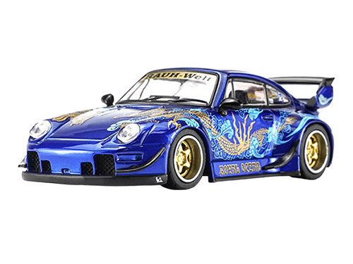 RWB 993 Royal Ocean Metallic Blue Special Edition 1/64 Diecast Model Car MotorHelix M62206