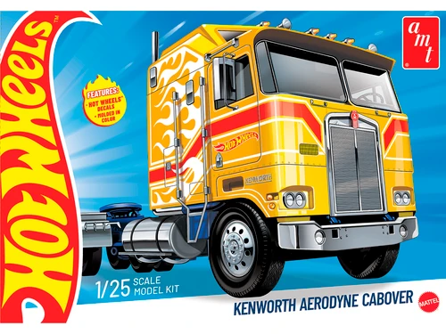 Skill 3 Model Kit Kenworth K100 Aerodyne Tractor Hot Wheels 1/25 Scale Model AMT AMT1545