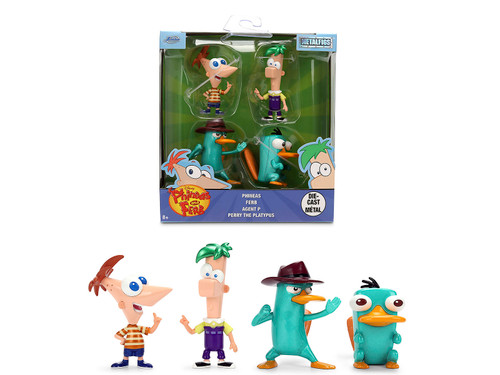 Set of 4 Diecast Figures Phineas and Ferb 2007 2015 TV Series Metalfigs Series Diecast Models Jada 37488