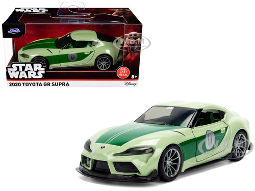 2020 Toyota GR Supra "Grogu" Livery Light Green with Green Graphics and Hood "Star Wars" Franchise "Hollywood Rides" Series 1/32 Diecast Model Car by Jada