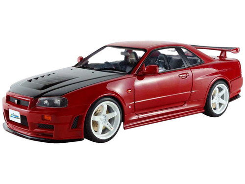 1999 Nissan Skyline GT R BNR34 with Nismo Parts Red 1/18 Diecast Model Car Solido S1804313