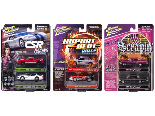 Johnny Lightning 2 Packs 2026 Release 1 Set B of 6 pieces 1/64 Diecast Model Cars Johnny Lightning JLPK025B