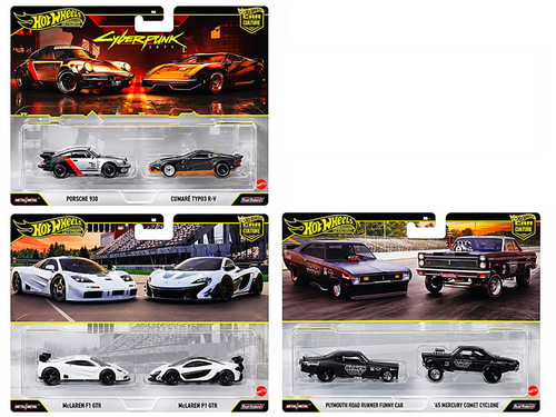 Car Culture 2 Pack Assortment Y Set of 16 Cars Diecast Model Cars Hot Wheels HBL96-956Y