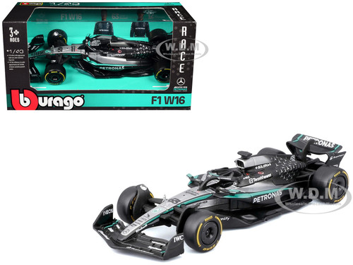 Mercedes AMG F1 W16 E Performance #63 George Russell Petronas Formula One F1 World Championship 2025 Race Series 1/43 Diecast Model Car Bburago 38237GR