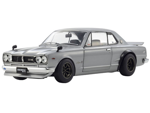 Nissan Skyline 2000 GT R Modified Silver 1/18 Diecast Model Car Kyosho K08129S