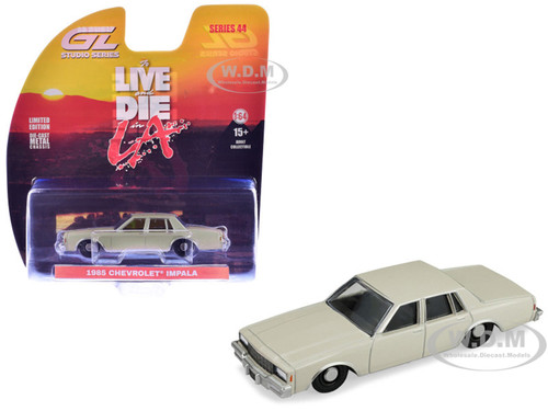 1985 Chevrolet Impala Gray To Live and Die in L A 1985 Movie Hollywood Series Series 44 1/64 Diecast Model Car Greenlight 62050E