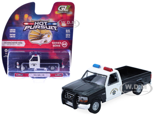 1996 Ford F 250 Pickup Truck California Highway Patrol Black and White Hot Pursuit Series  1/64 Diecast Model Car Greenlight 43060B