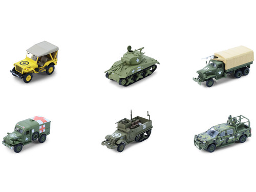 Battalion 64 Series 6 Set of 6 pieces 1/64 Diecast Models Greenlight 61060SET