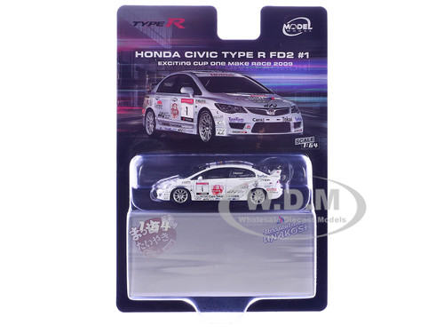 Honda Civic Type R FD2 RHD Right Hand Drive #1 T Matsui Exciting Cup One Make Race 2009 1/64 Diecast Model Car Model Model MM64-FD2-001