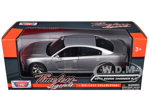 2011 Dodge Charger R/T Hemi Silver 1/24 Diecast Model Car Motormax 73354