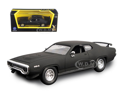 1971 Plymouth GTX Matt Black 1/43 Diecast Model Car Road Signature