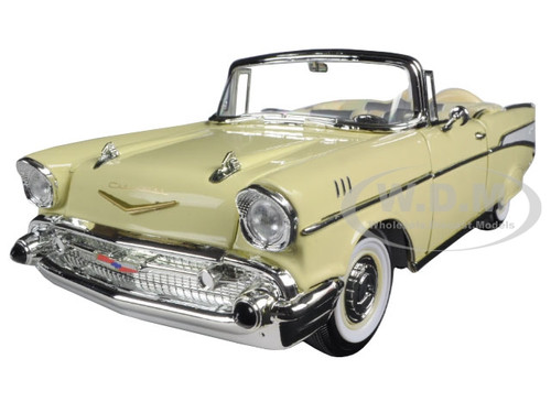 1957 Chevrolet Bel Air Convertible Cream 1/18 Diecast Model Car