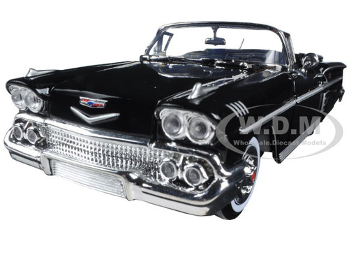 1958 Chevrolet Impala Black 1/24 Diecast Model Car Motormax 73267