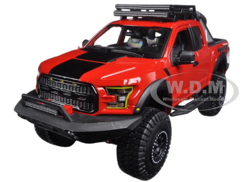 2017 Ford F-150 Raptor Pickup Truck Red Off Road Kings 1/24 Diecast Model Car Maisto 32521