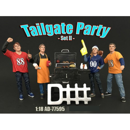 Tailgate Party Set II 4 Piece Figure Set For 1:18 Scale Models American Diorama 77595