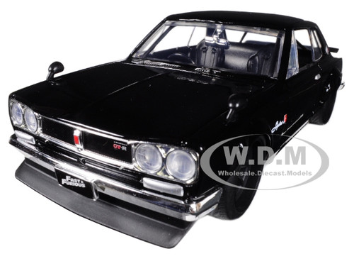 Brian's Nissan Skyline 2000 GT-R Black from The Fast and the Furious Movie 1/24 Diecast Model Car Jada 99686