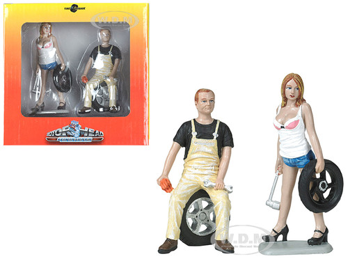 Meg Derek Tire Brigade 2 piece Figurine Set 1/18 Motorhead Miniatures 770