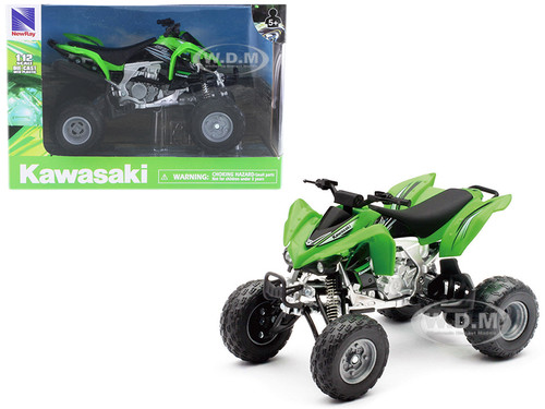 Kawasaki KFX 450R ATV Green 1/12 Motorcycle Model New Ray 57503 S