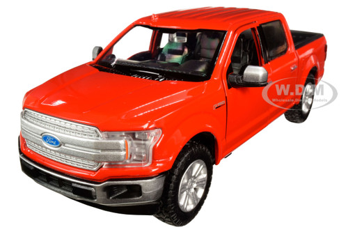 019 Ford F-150 Lariat Crew Cab Pickup Truck Red 1/24-1/27 Diecast Model Car by Motormax 79363r