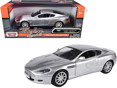 Aston Martin DB9 Coupe Silver Metallic Timeless Legends 1/24 Diecast Model Car Motormax 73321