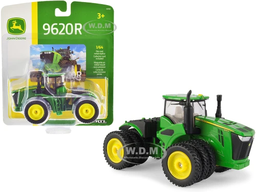 John Deere 9620R Tractor Triple Front Rear Wheels 1/64 Diecast Model ERTL TOMY 45700