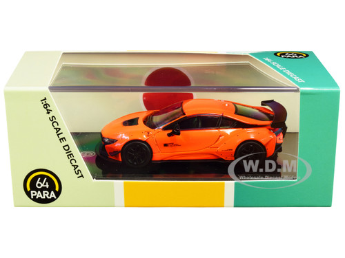 BMW i8 Liberty Walk Orange 1/64 Diecast Model Car Paragon PA-55144