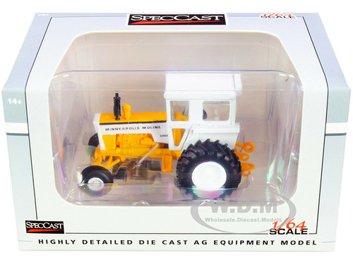 Minneapolis Moline G850 Tractor Cab Yellow White 1/64 Diecast Model SpecCast SCT766