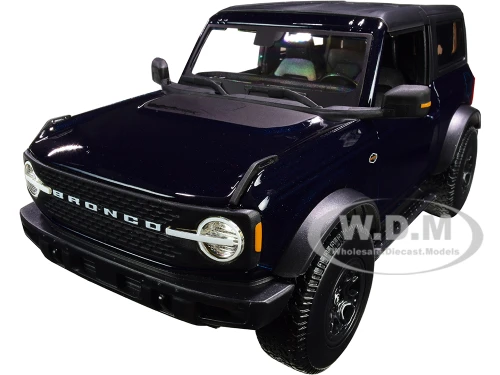 2021 Ford Bronco Wildtrak Dark Blue Metallic Dark Gray Top Special Edition 1/18 Diecast Model Car Maisto 31456