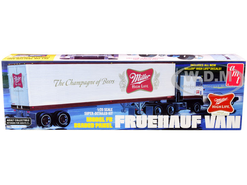 Skill 3 Model Kit Fruehauf FB Beaded Panel Van Trailer Miller 1/25 Scale Model AMT AMT1234