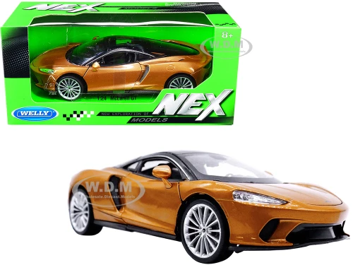 McLaren GT Gold Metallic Black Top NEX Models 1/24 Diecast Model Car Welly 24105
