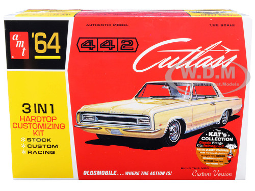 Skill 2 Model Kit 1964 Oldsmobile Cutlass 442 Hardtop 3-in-1 Kit 1/25 Scale Model AMT AMT1066