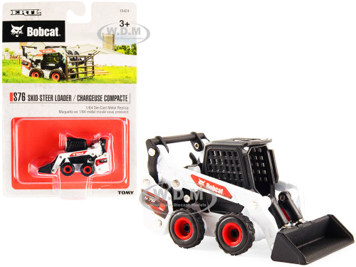 Bobcat S76 Skid Steer Loader White Black 1/64 Diecast Model ERTL TOMY 16424