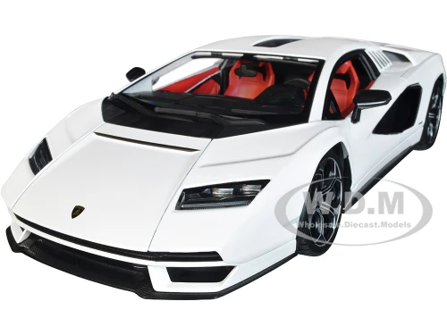 Lamborghini Countach LPI 800-4 White Black Accents Red Interior Special Edition 1/18 Diecast Model Car Maisto 31459