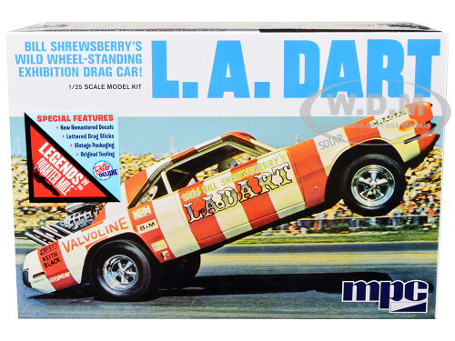 Skill 2 Model Kit Bill Shrewsberry's L.A. Dart Wheelstander Drag Car Legends of the Quarter Mile Series 1/25 Scale Model Car MPC MPC974