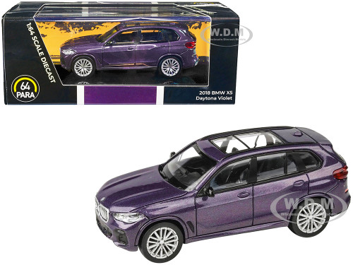 2018 BMW X5 Daytona Violet Metallic Sunroof 1/64 Diecast Model Car Paragon Models PA-55190