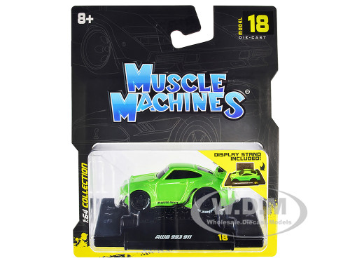 RWB 911 993 Bright Green RAUH-Welt BEGRIFF 1/64 Diecast Model Car Muscle Machines 15548