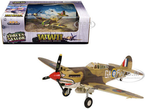 Curtiss P-40B Tomahawk MK IIB Aircraft Fighter 112 Squadron Royal Air Force AK402, GA-F North Africa October 1941 WW2 Aircrafts Series 1/72 Diecast Model Forces of Valor FOV-812060A