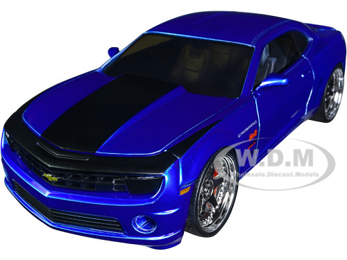 2010 Chevrolet Camaro Candy Blue with Black Hood Bigtime Muscle