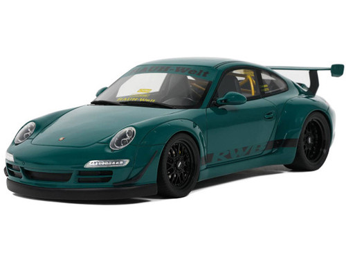 2021 RWB Bodykit Syunkashuto Green with Black Stripes 1/18 Model Car GT Spirit GT896