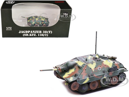 Jagdpanzer 38 T SD Kfz 138 2 Hetzer Tank Destroyer Camouflage German Army World War II 1/72 Diecast Model Legion LEG-12020LA