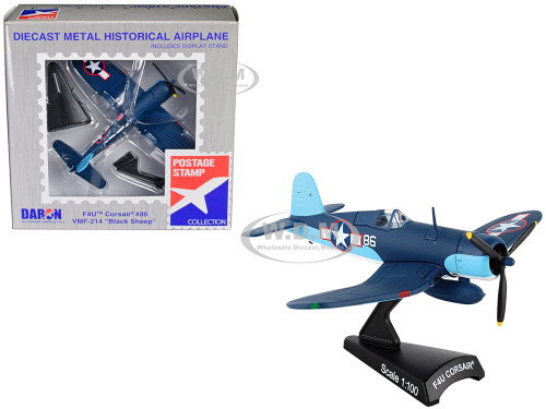 Vought F4U Corsair Fighter Aircraft VMF 214 Black Sheep United States Navy 1/100 Diecast Model Airplane Postage Stamp PS5356-3