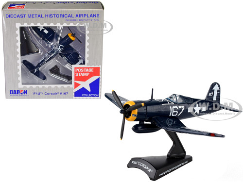Vought F4U Corsair Fighter Aircraft #167 VF 84 Wolf Gang United States Navy 1/100 Diecast Model Airplane Postage Stamp PS5356-4