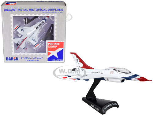 Lockheed Martin F 16 Fighting Falcon Fighter Aircraft Thunderbirds United States Air Force 1/126 Diecast Model Airplane Postage Stamp PS5399-2